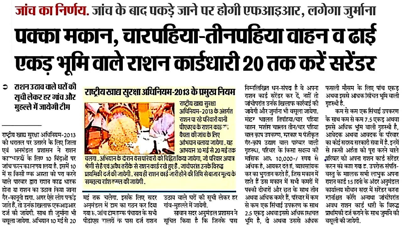 Ration Card New Rules