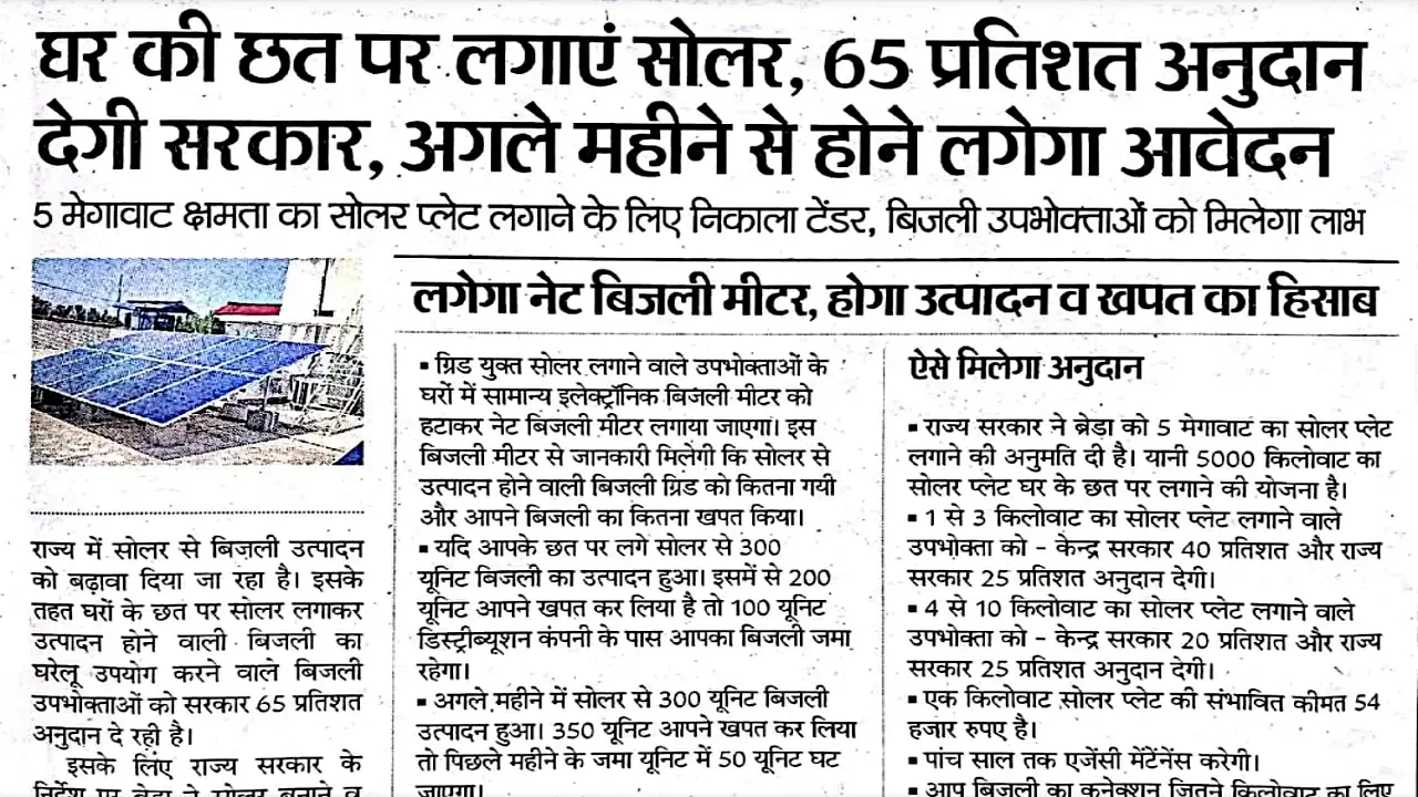 Solar Rooftop Subsidy Yojana